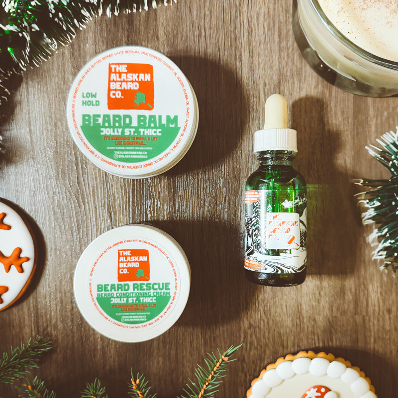 christmas scented beard care for men