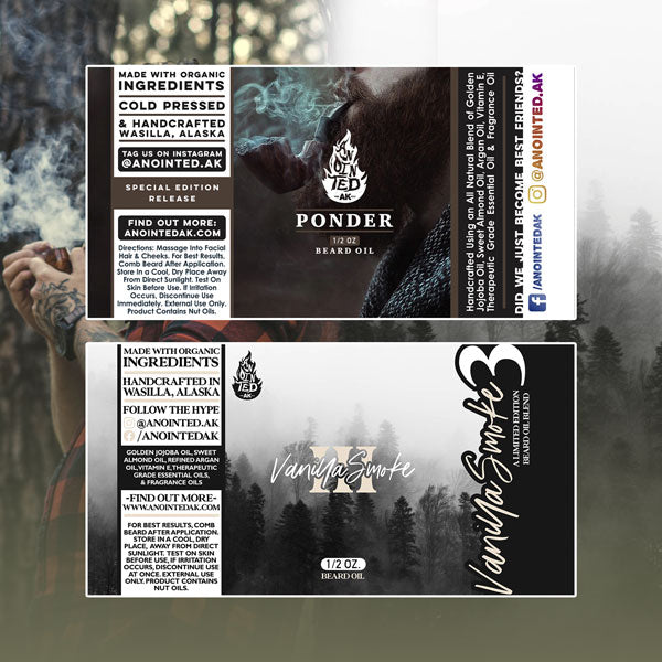 Smoky 2Pack Best Selling Beard Oil Set Wasilla, Alaska Anointed AK